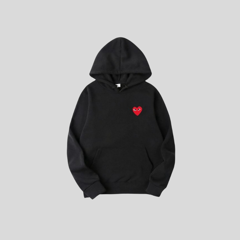 Hoodie with Embroidered Heart Detail
