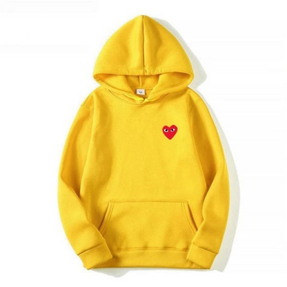 Hoodie with Embroidered Heart Detail