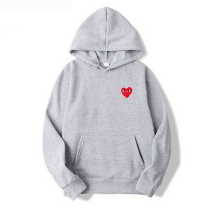 Hoodie with Embroidered Heart Detail