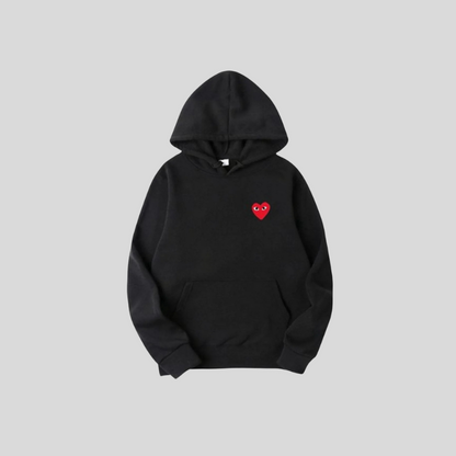 Hoodie with Embroidered Heart Detail
