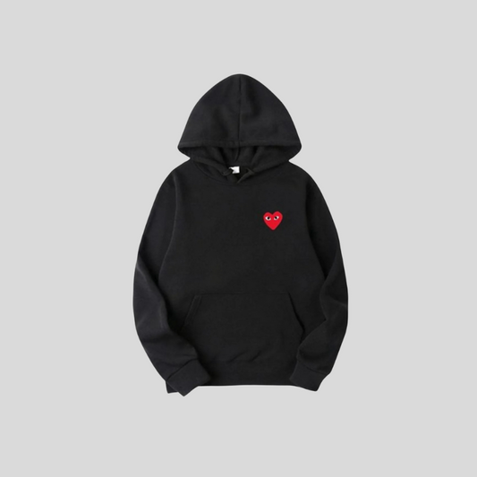 Hoodie with Embroidered Heart Detail