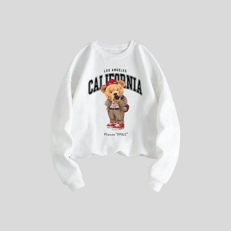 Unisex California Bear Sweater - Oversized Sweater with Bear Print