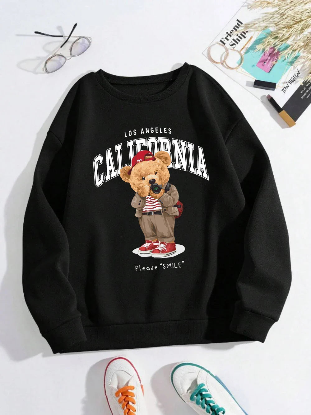 Unisex California Bear Sweater - Oversized Sweater with Bear Print