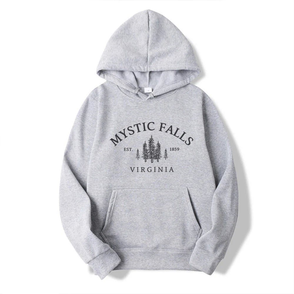 Title Mystic Falls Virginia Hoodie Salvatores Shirt Unisex Long Sleeve Crew Neck Pullovers Hoodies Casual Sweater For Vampire Fans