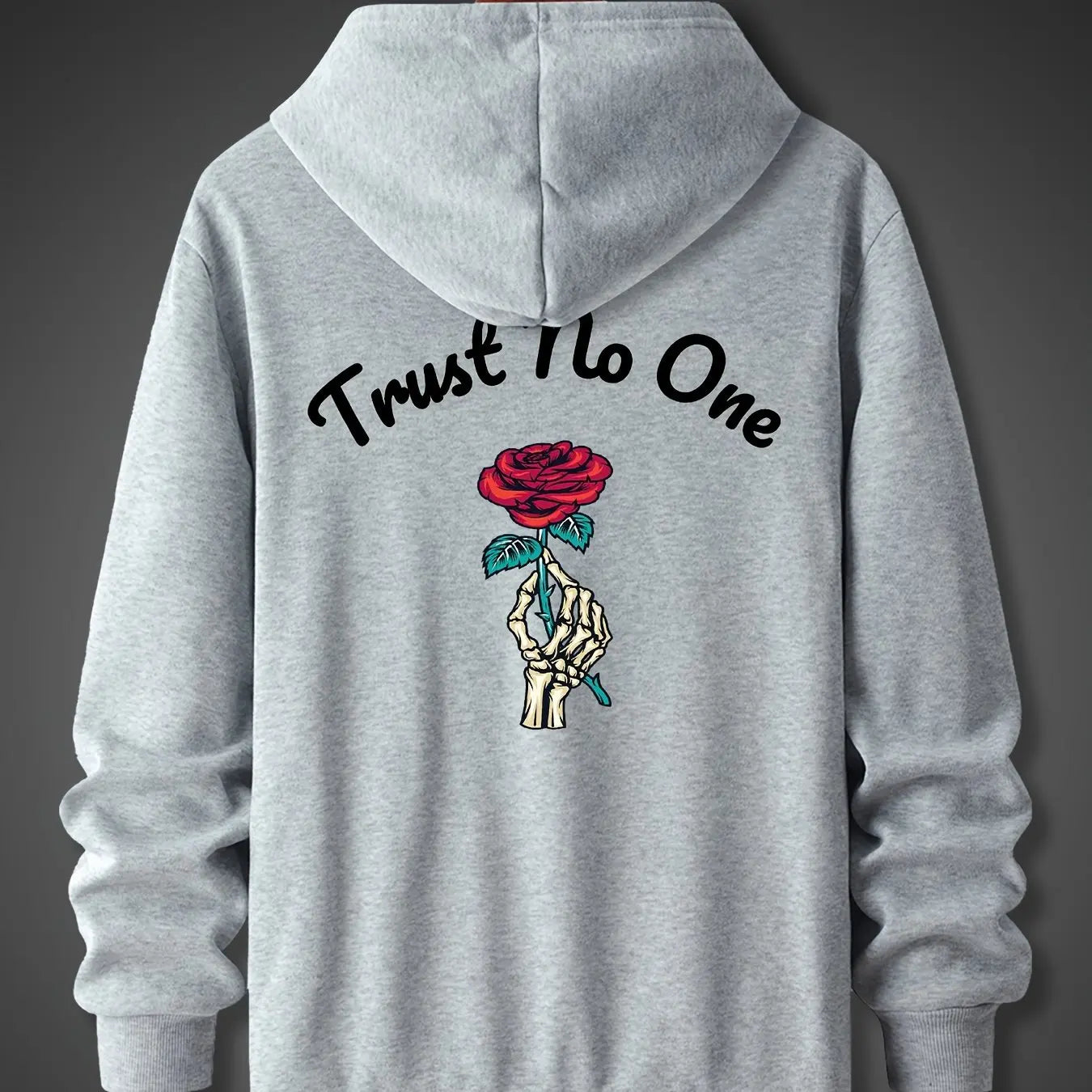 Trust No One" Hoodie - Unisex Streetwear Sweater with Rose Design