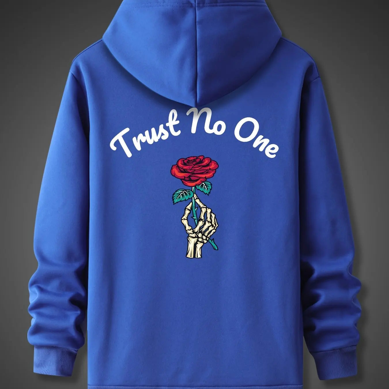 Trust No One" Hoodie - Unisex Streetwear Sweater with Rose Design