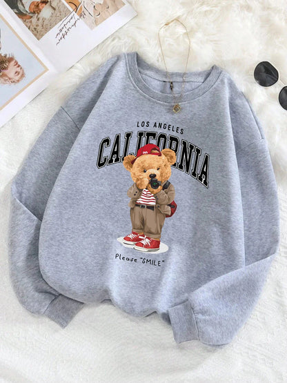 Unisex California Bear Sweater - Oversized Sweater with Bear Print