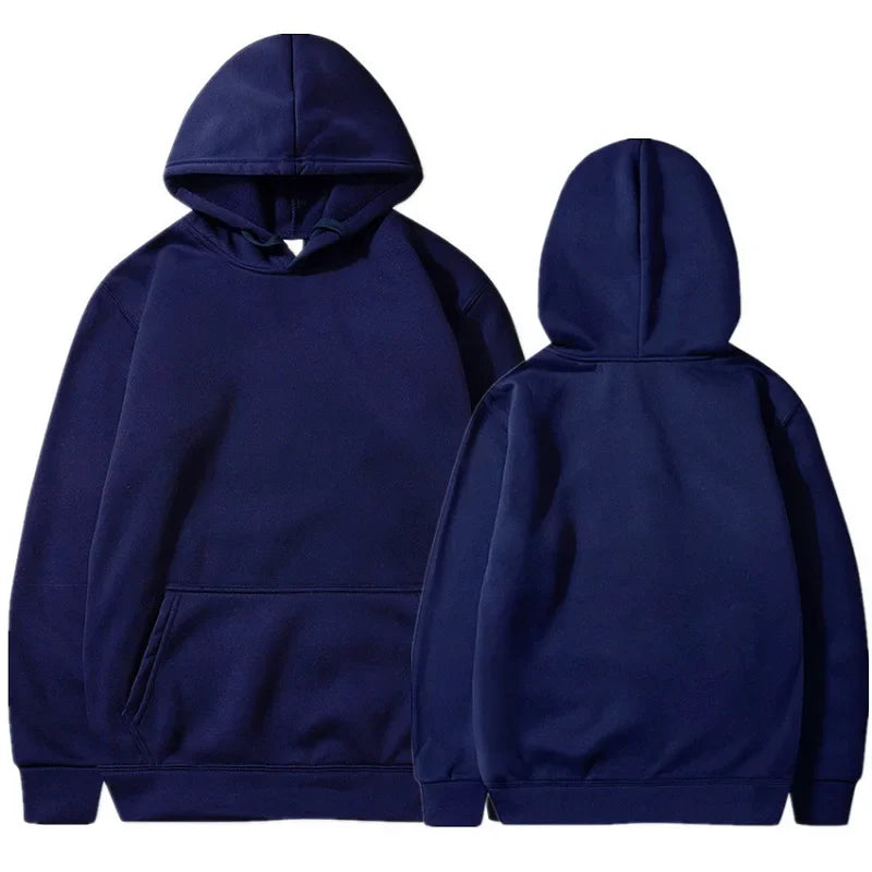 Unisex Navy Blue Hoodie – Comfortable Oversized Hooded Sweater