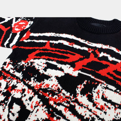 Unisex Graphic Knit Sweater – Stylish Comfort for a Statement Look
