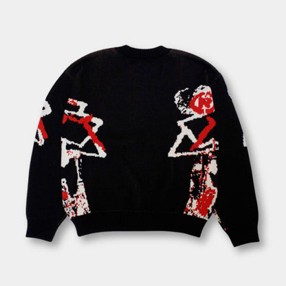 Unisex Graphic Knit Sweater – Stylish Comfort for a Statement Look